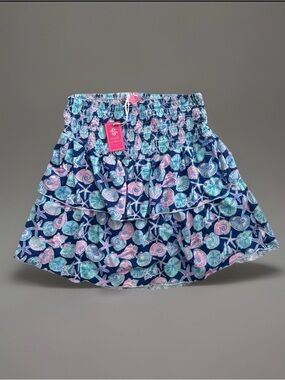 Simply Southern Shell-Bee Seashell Tiered Mini Skirt NWT